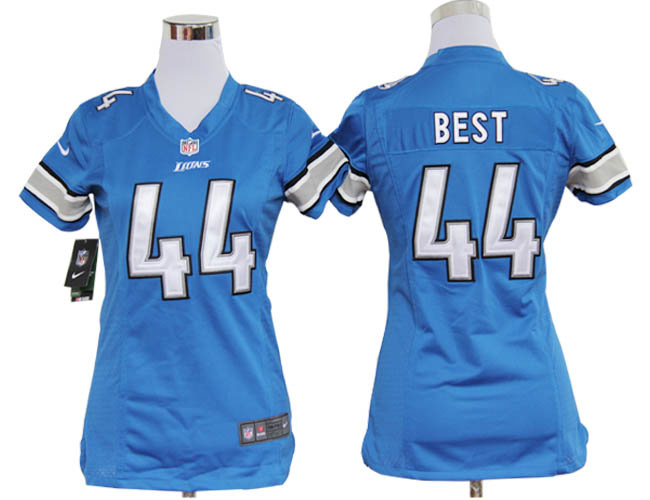 Nike Team Women Jerseys Detroit Lions 44 Jahvid Best Light Blue Game